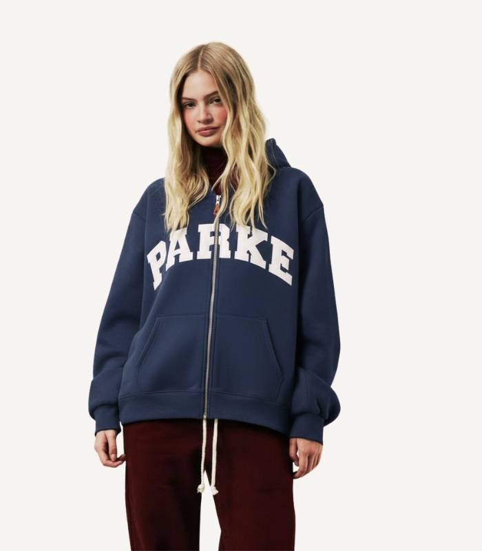 Parke Hometown Zip-Up Hoodie – Crown Blue Varsity style Parke Hometown Zip-Up Hoodie – Crown Blue Varsity style