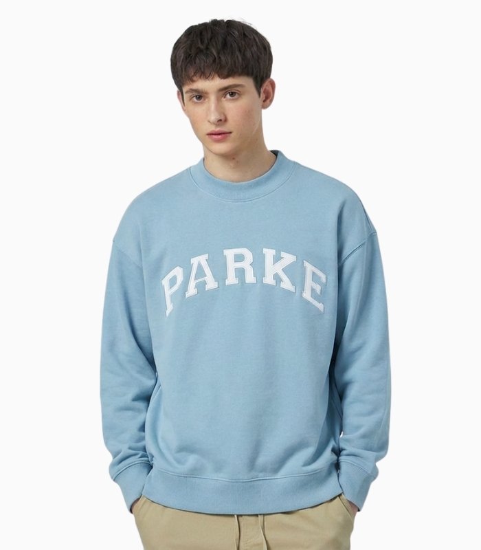 Parke Back to School Mockneck Sweatshirt – Sky Blue Varsity Pullover Parke Back to School Mockneck Sweatshirt – Sky Blue Varsity Pullover