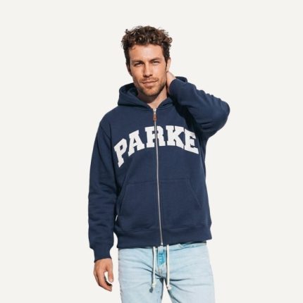 Hometown Varsity Zip Up Crown Blue Hoodie
