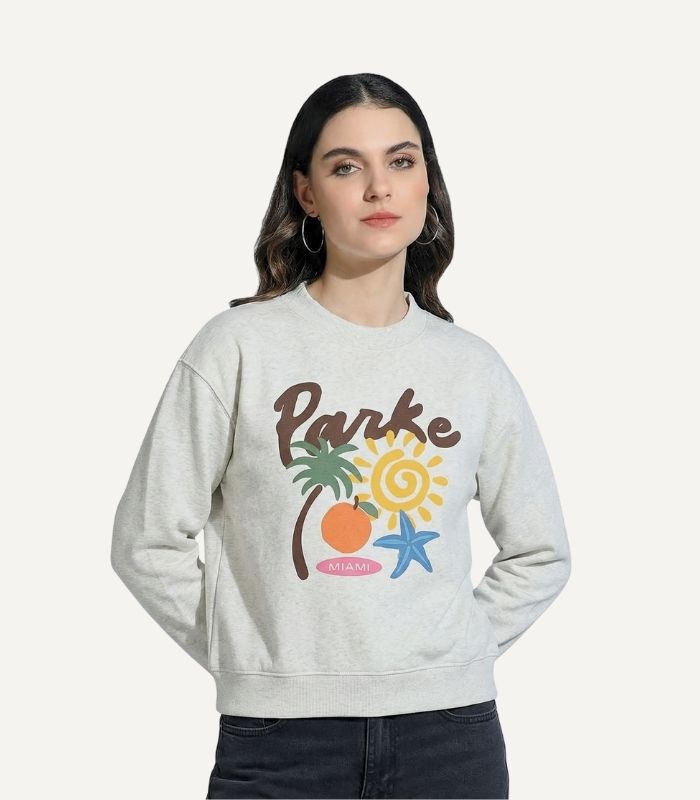 Parke Miami Graphic Mockneck Sweatshirt City Varsity Pullover Parke Miami Graphic Mockneck Sweatshirt City Varsity Pullover