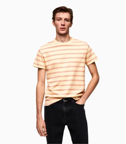 Parke Cotton Cream Stripe Tee – Unisex Casual Graphic Tee