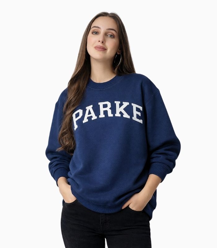 Parke Crown Blue Hometown Varsity Mockneck Sweatshirt Parke Crown Blue Hometown Varsity Mockneck Sweatshirt
