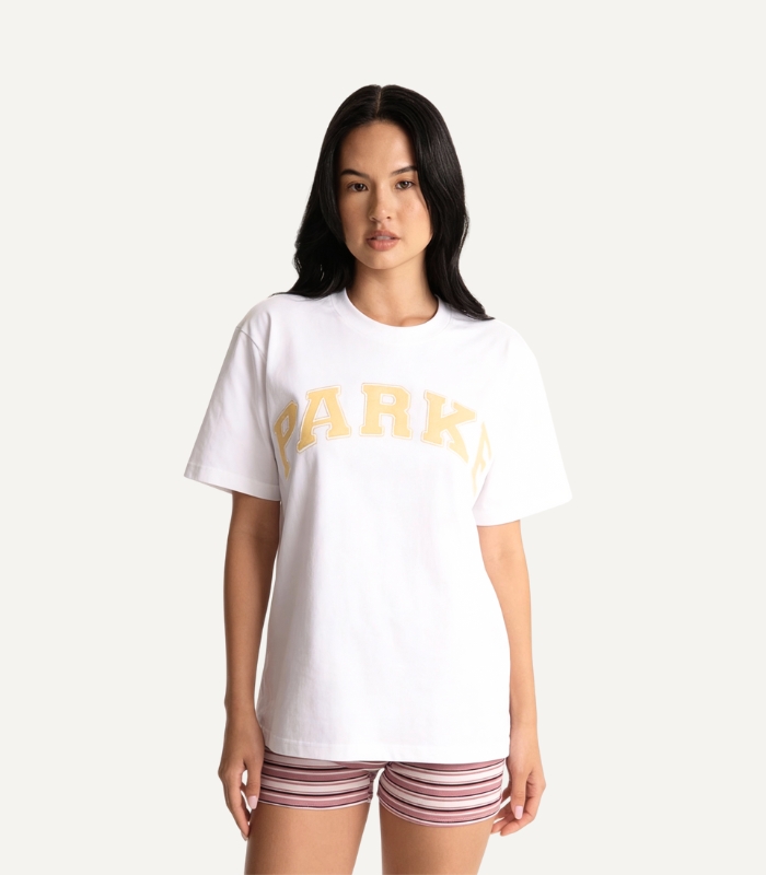 Parke Pastel yellow Varsity Tee Parke Pastel Yellow Varsity T Shirt birthaday drop