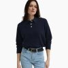 Parke Navy Long Sleeve Classic Polo Sweater